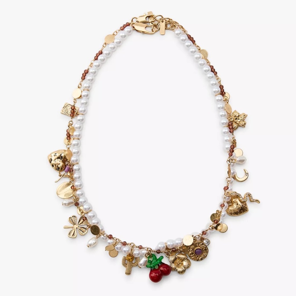 Zara pack of 2 charm and pearl necklaces